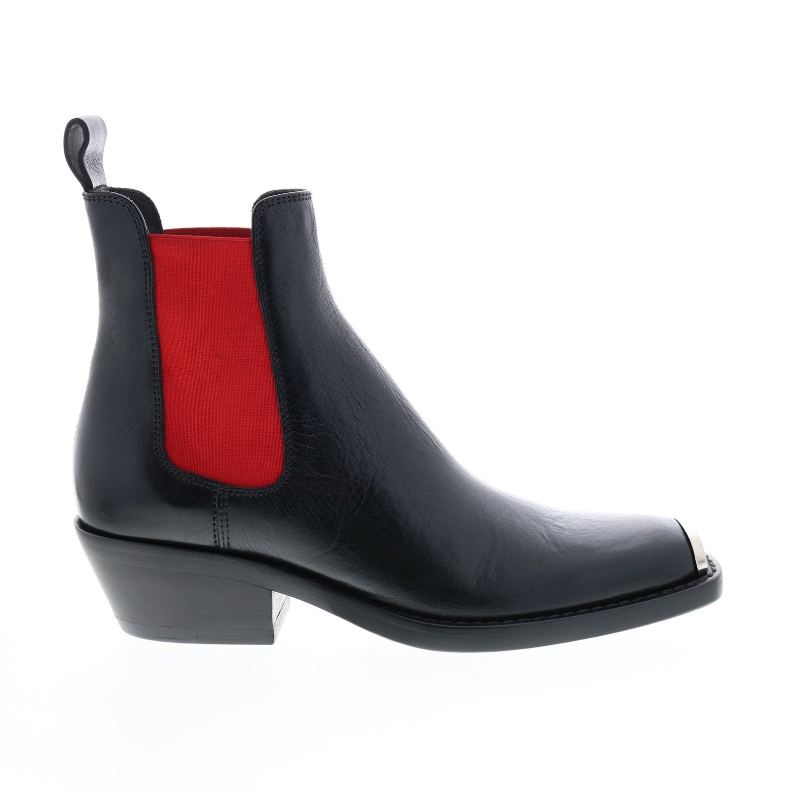 Calvin Klein Western Claire Vitello Vegetale Elastic Womens Black Chelsea Boots Online now
