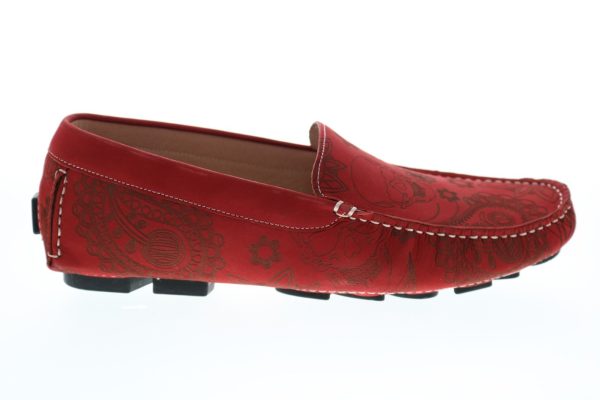 Robert Graham Champion RG5366S Mens Red Loafers & Slip Ons Moccasin Shoes Online now