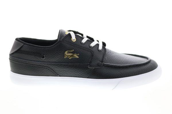 Lacoste Bayliss Deck 0721 1 Cma Mens Black Leather Loafers & Slip On Boat Shoes Hot on Sale