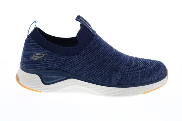 Skechers Solar Fuse 52759 Mens Blue Canvas Lace Up Lifestyle Sneakers Shoes Online