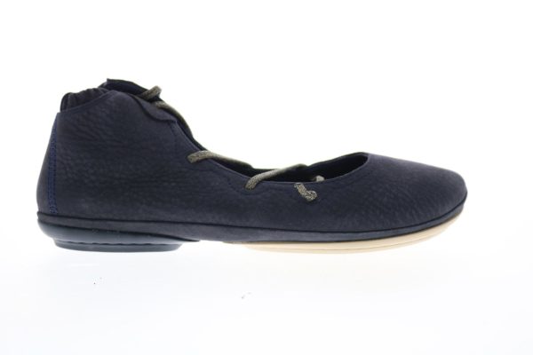 Camper Right Nina K400194-008 Womens Blue Leather Slip On Flats Ballet Shoes Sale