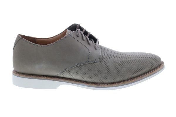 Clarks Atticus Lace 26148766 Mens Gray Nubuck Oxfords Plain Toe Shoes For Sale