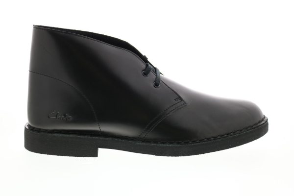 Clarks Desert Boot 2 26155496 Mens Black Leather Lace Up Deserts Boots Hot on Sale