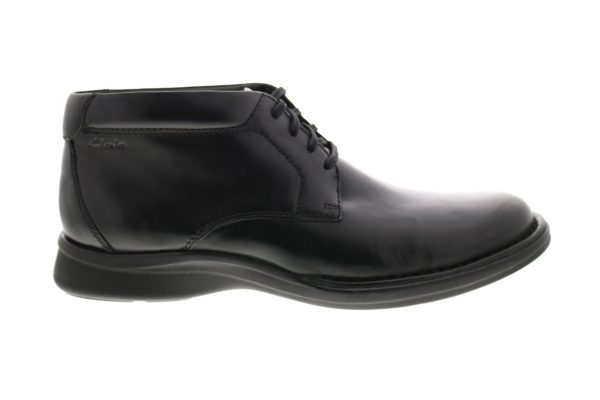 Clarks Kempton Mid 26146397 Mens Black Leather Lace Up Chukkas Boots Online Sale