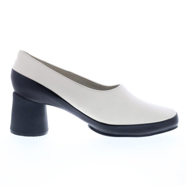 Camper Upright K200876-010 Womens Beige Leather Slip On Heels Pumps Shoes For Sale