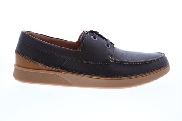 Clarks Oakland Sun 26141962 Mens Brown Leather Loafers & Slip Ons Boat Shoes Online Hot Sale