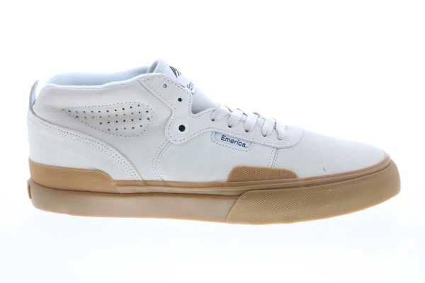 Emerica Pillar 6101000132104 Mens White Suede Skate Inspired Sneakers Shoes Cheap