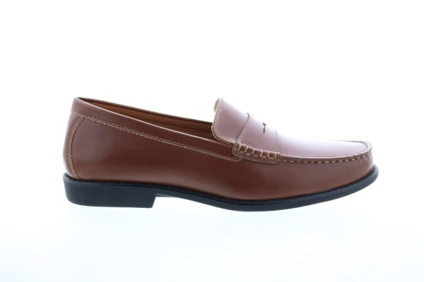Izod Edmund EDMUND Mens Brown Synthetic Slip On Loafers & Slip Ons Penny Shoes Sale
