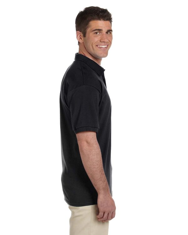 Gildan Cotton Jersey Polo Shirt | Black Online Sale - Image 3
