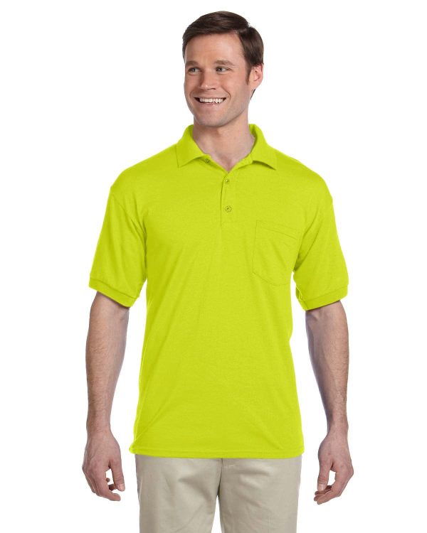 Gildan DryBlend 50 50 Jersey Knit Pocket Polo Shirt | Safety Green Online Hot Sale