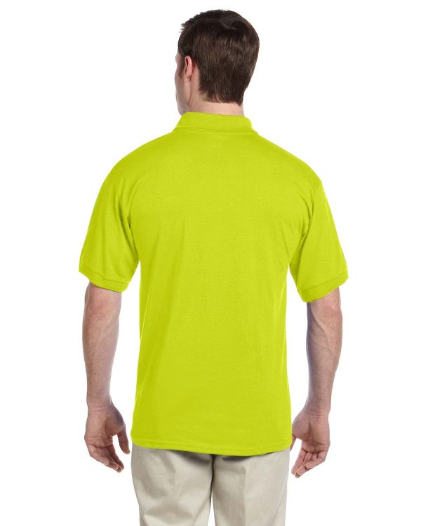 Gildan DryBlend 50 50 Jersey Knit Pocket Polo Shirt | Safety Green Online Hot Sale - Image 2