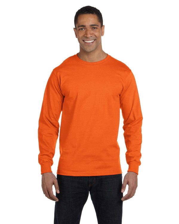 Gildan 50 50 Long Sleeve T-Shirt | S Orange Online Hot Sale