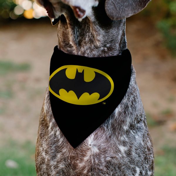 Pet Bandana - Batman Shield Logo Black Yellow For Sale - Image 4