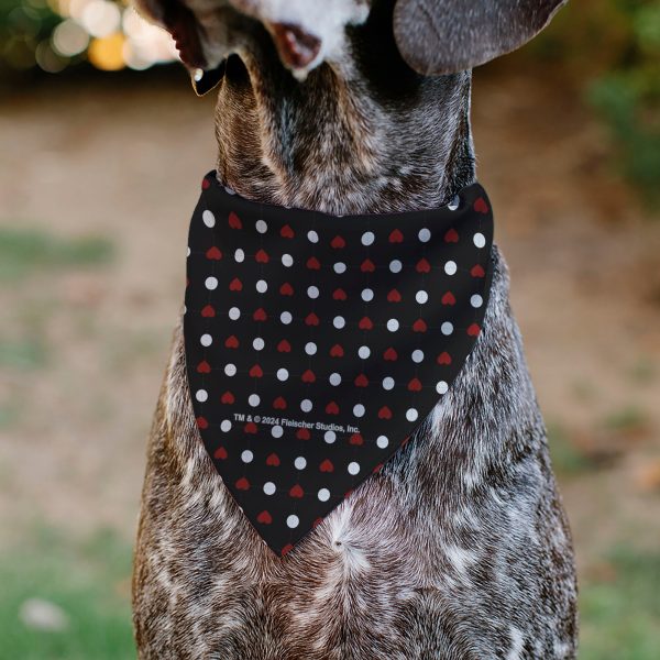 Pet Bandana - Betty Boop Hands on Knees Pose Heart Polka Dot Black Red White Sale - Image 5