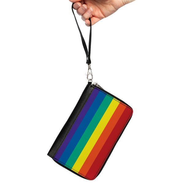 Women s PU Zip Around Wallet Rectangle - Rainbow Print Supply - Image 2